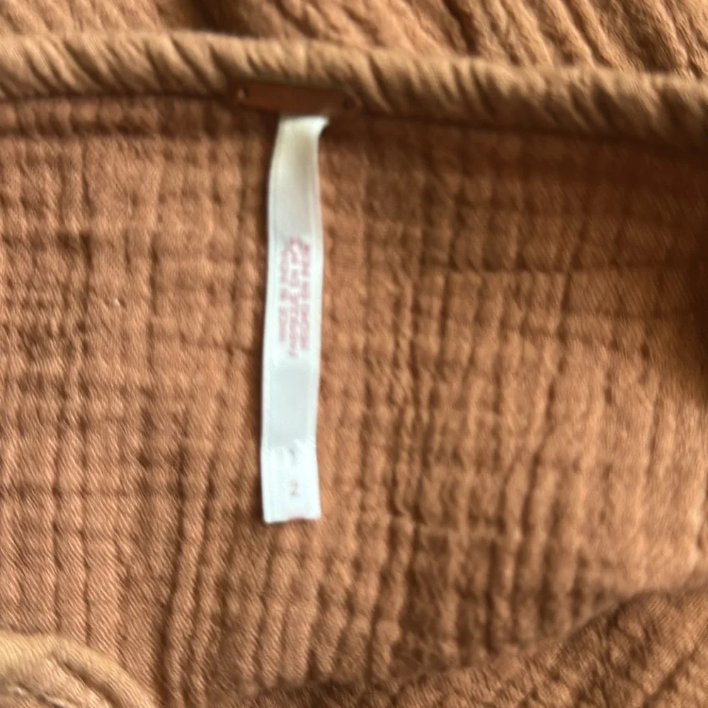 Free People High Waisted Gauze Side Rouched Skirt Store Sample Sz 2 in Ginger